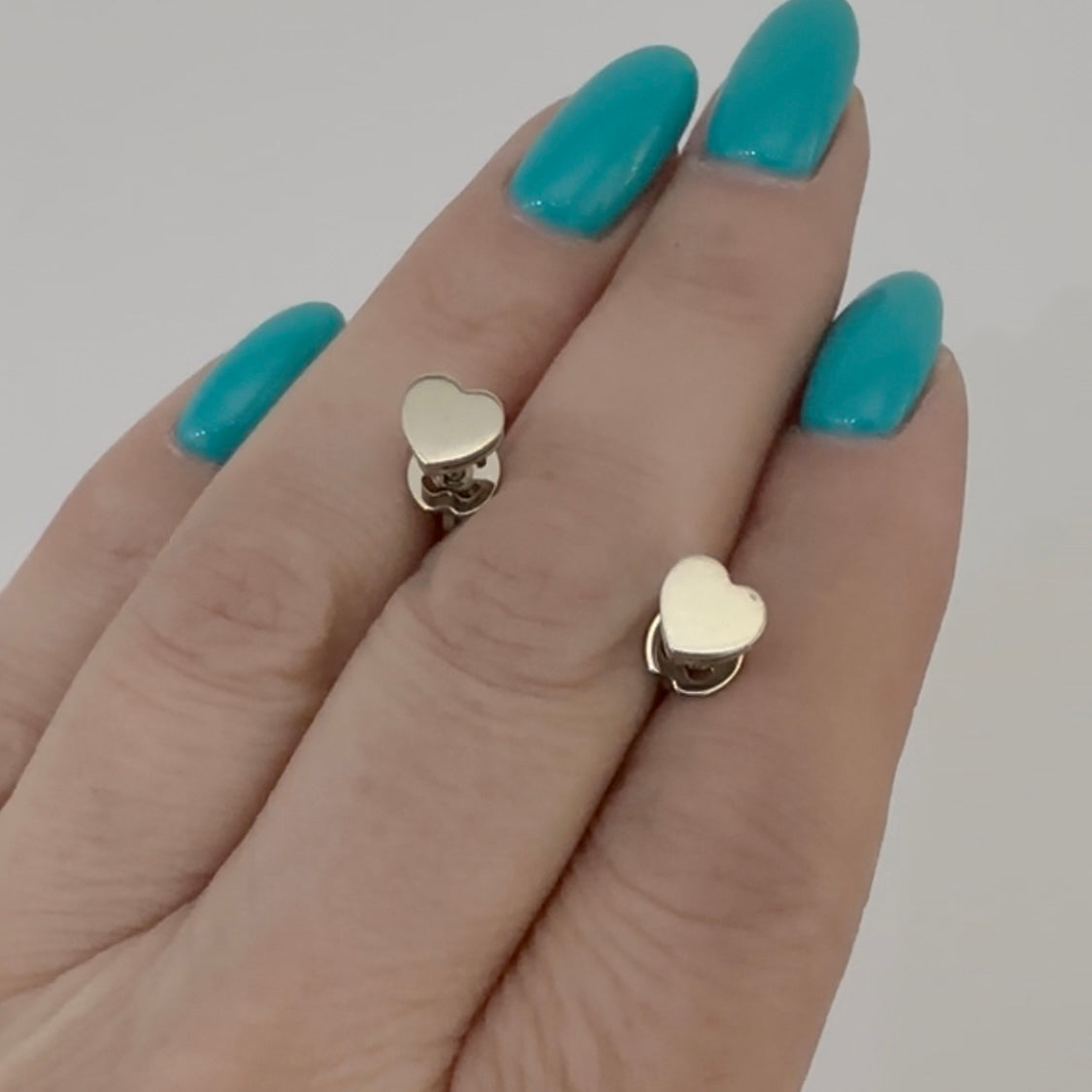 14k Solid Gold Hearts Stud Earrings | Real White Gold Studs | Minimalist Jewelry by Garust