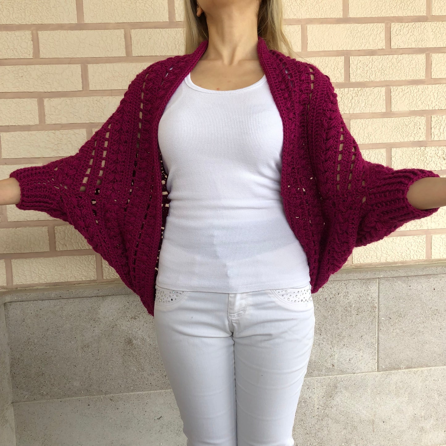 Cocoon Cardigan Crochet | Wool Shrug Women’s | Bolero Jacket by Garust