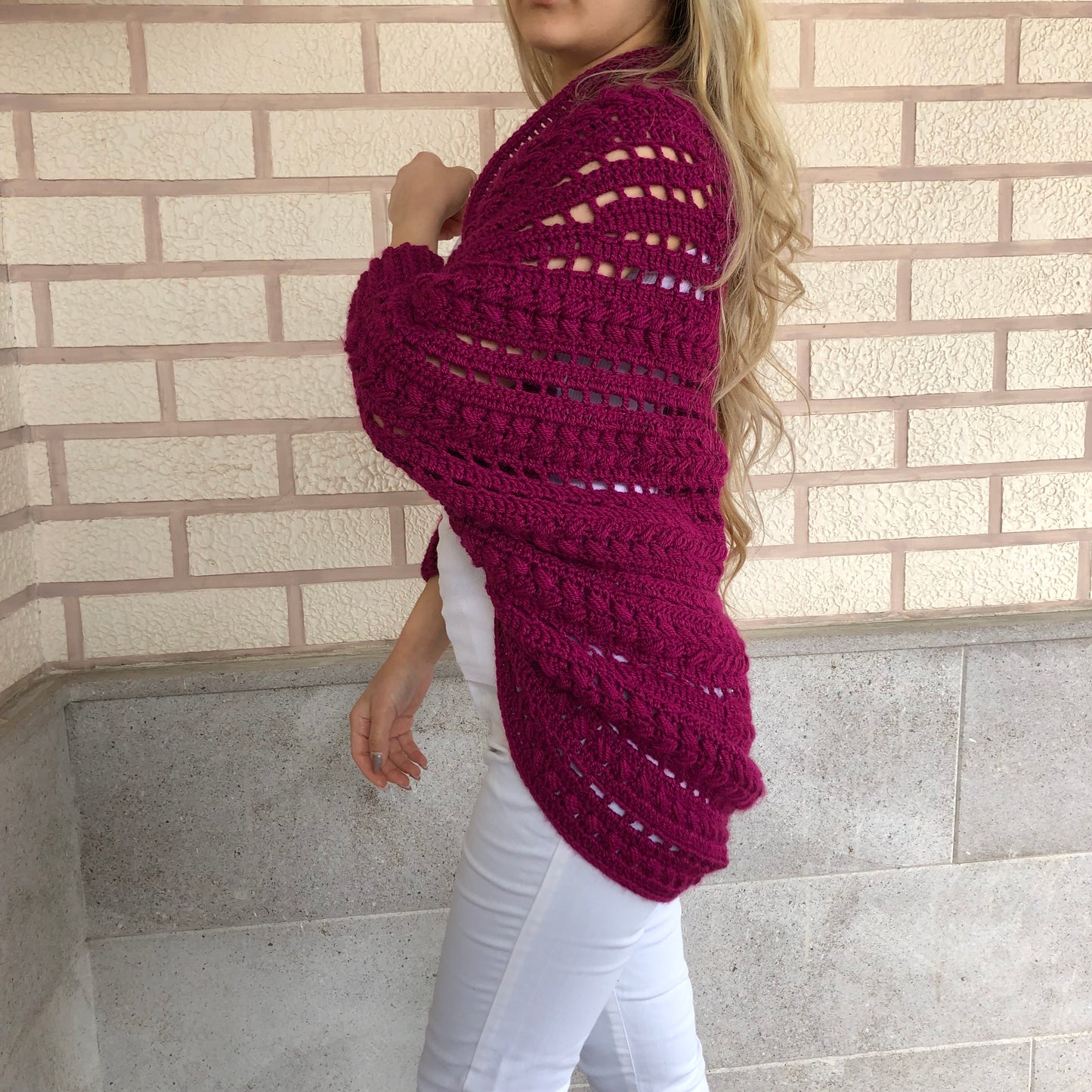 Cocoon Cardigan Crochet | Wool Shrug Women’s | Bolero Jacket by Garust