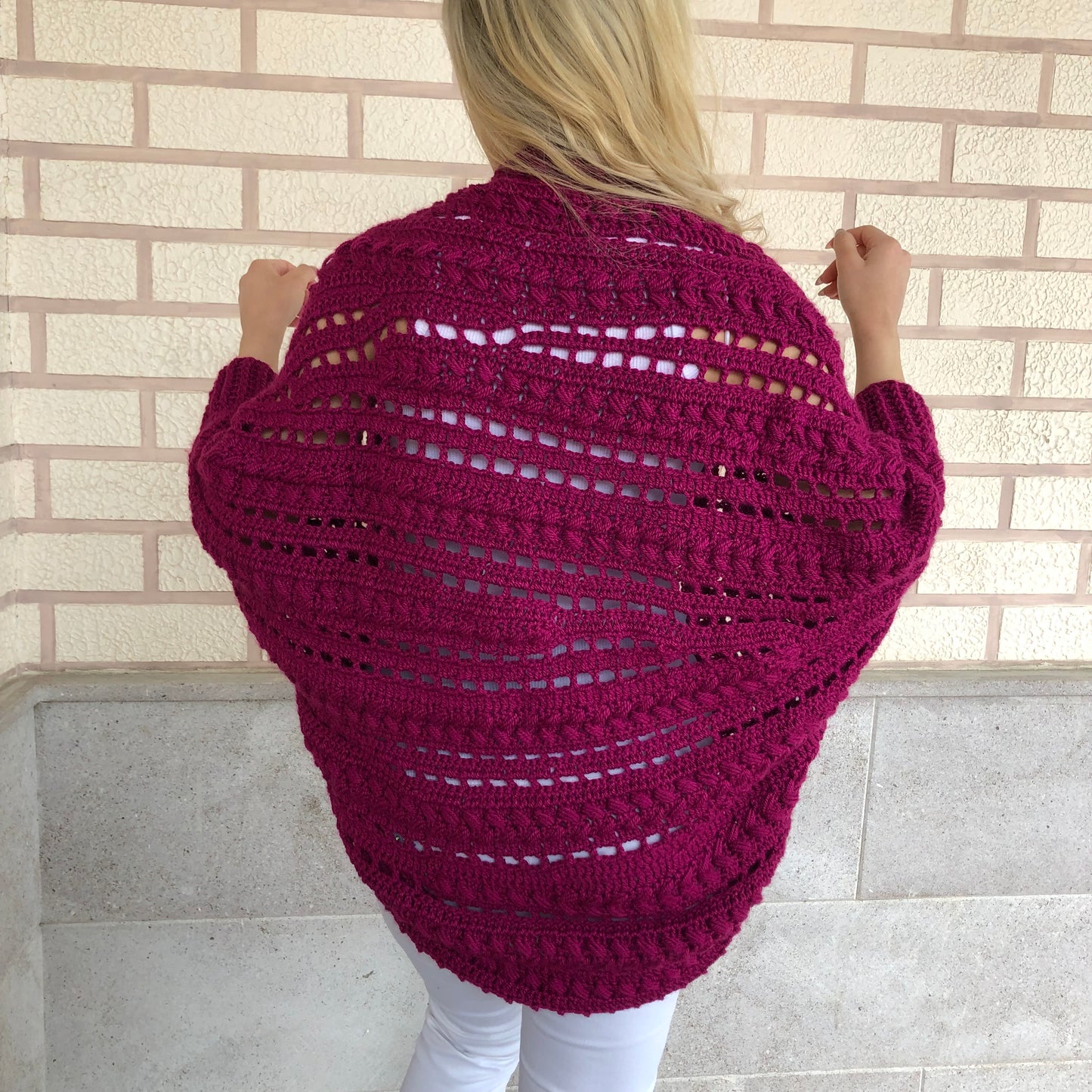 Cocoon Cardigan Crochet | Wool Shrug Women’s | Bolero Jacket by Garust