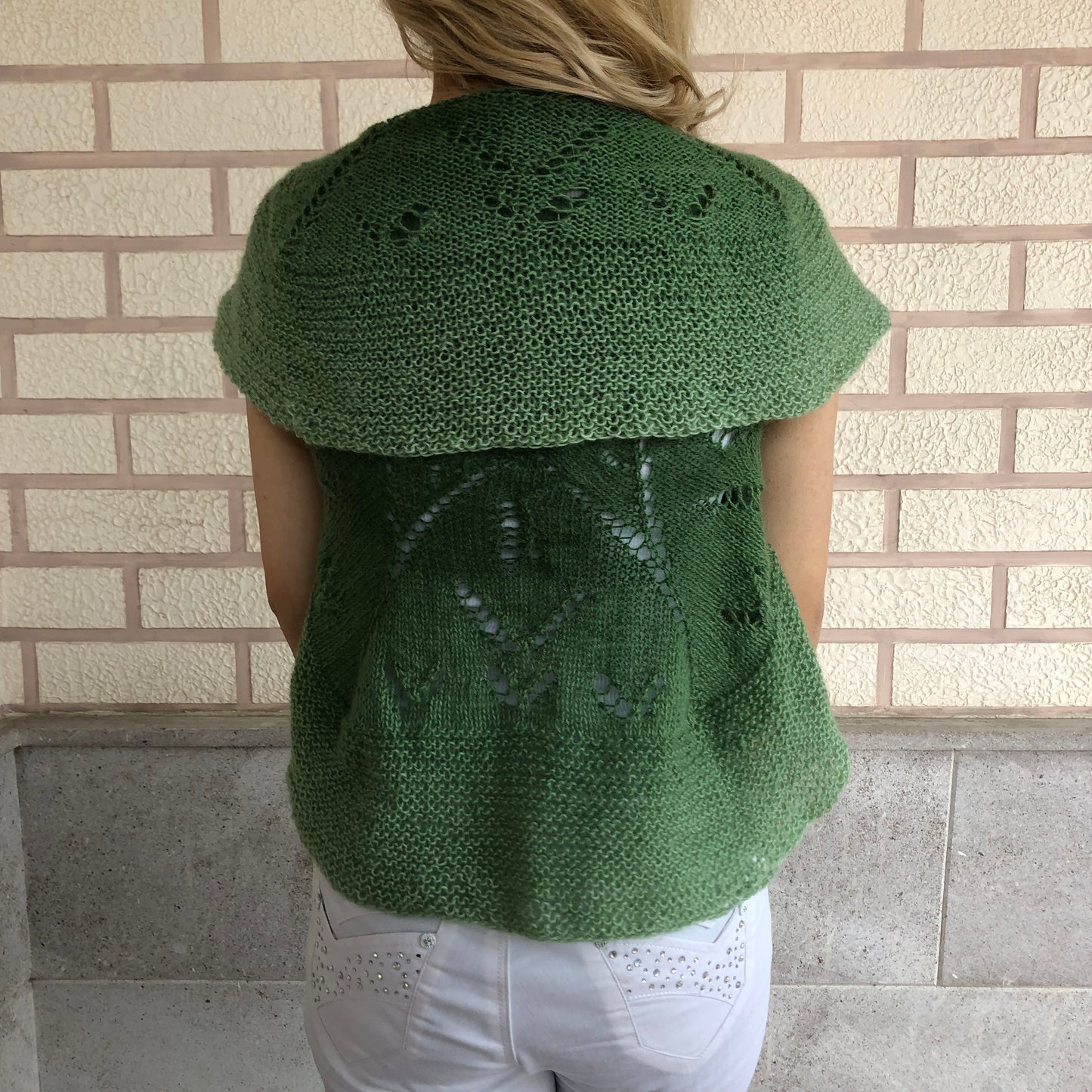Mohair Ombre Circle Vest | Airy Lightweight Sleeveless Bolero Vest by Garust