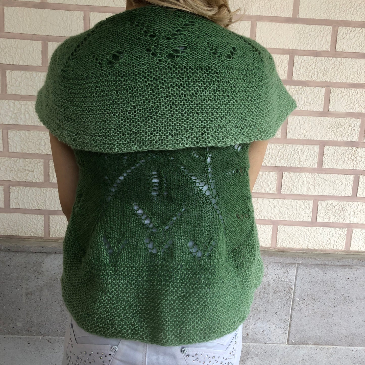 Mohair Ombre Circle Vest | Airy Lightweight Sleeveless Bolero Vest by Garust