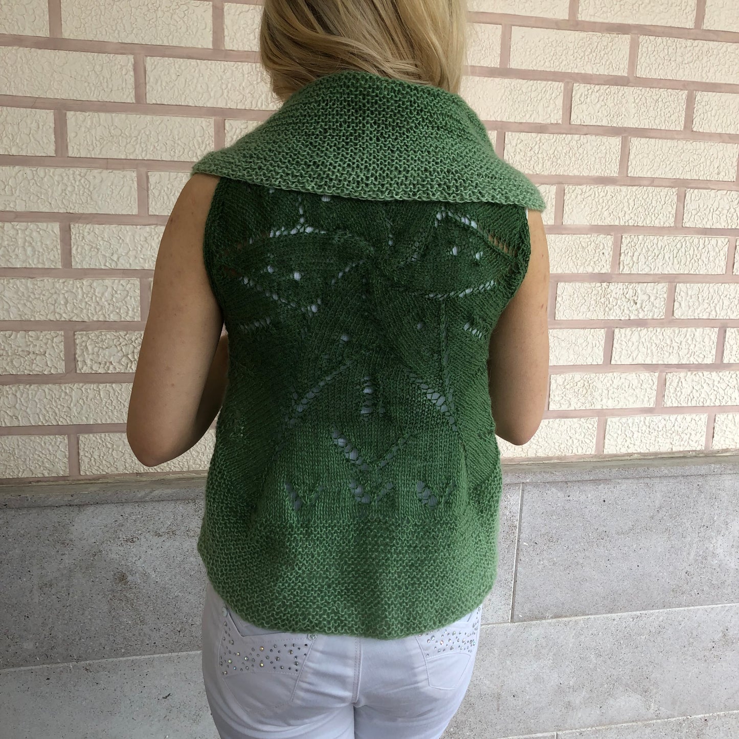 Mohair Ombre Circle Vest | Airy Lightweight Sleeveless Bolero Vest by Garust