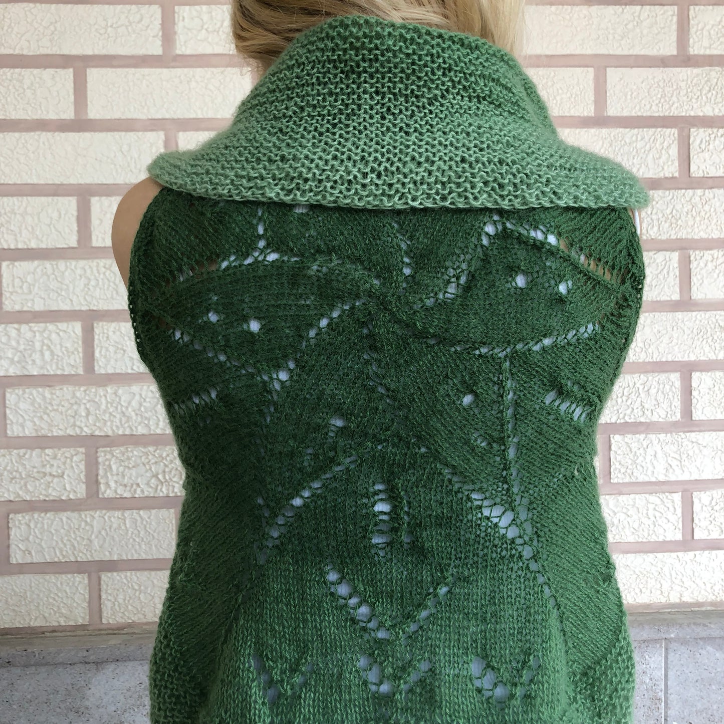 Mohair Ombre Circle Vest | Airy Lightweight Sleeveless Bolero Vest by Garust