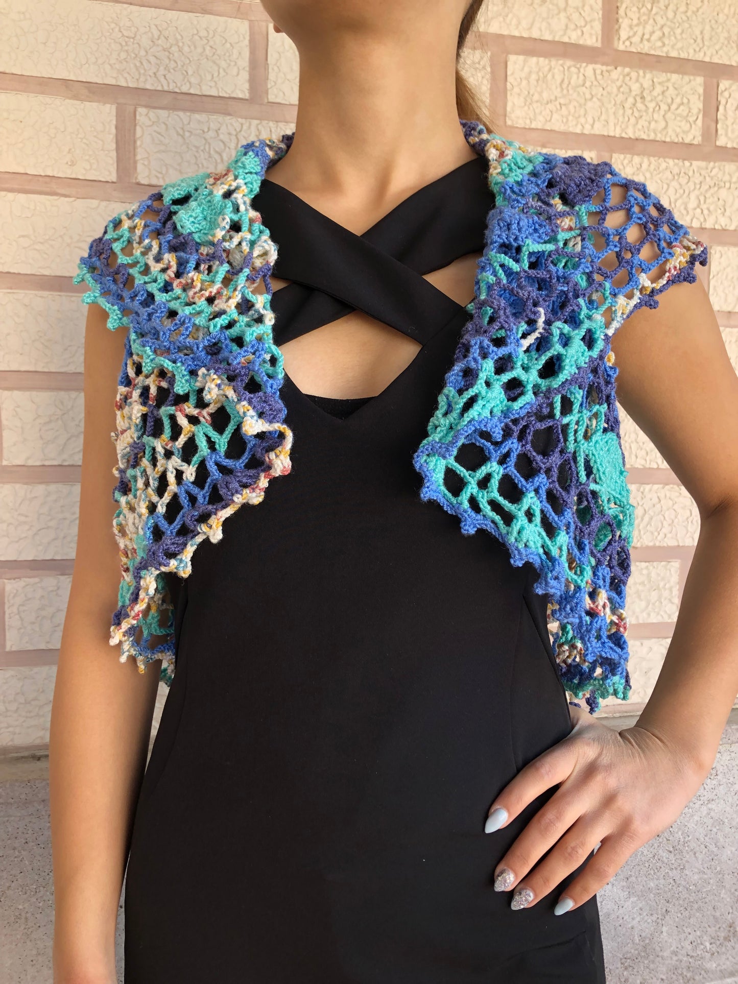 Festival Bolero Multicolour | Lace Circle Cover Up by Garust