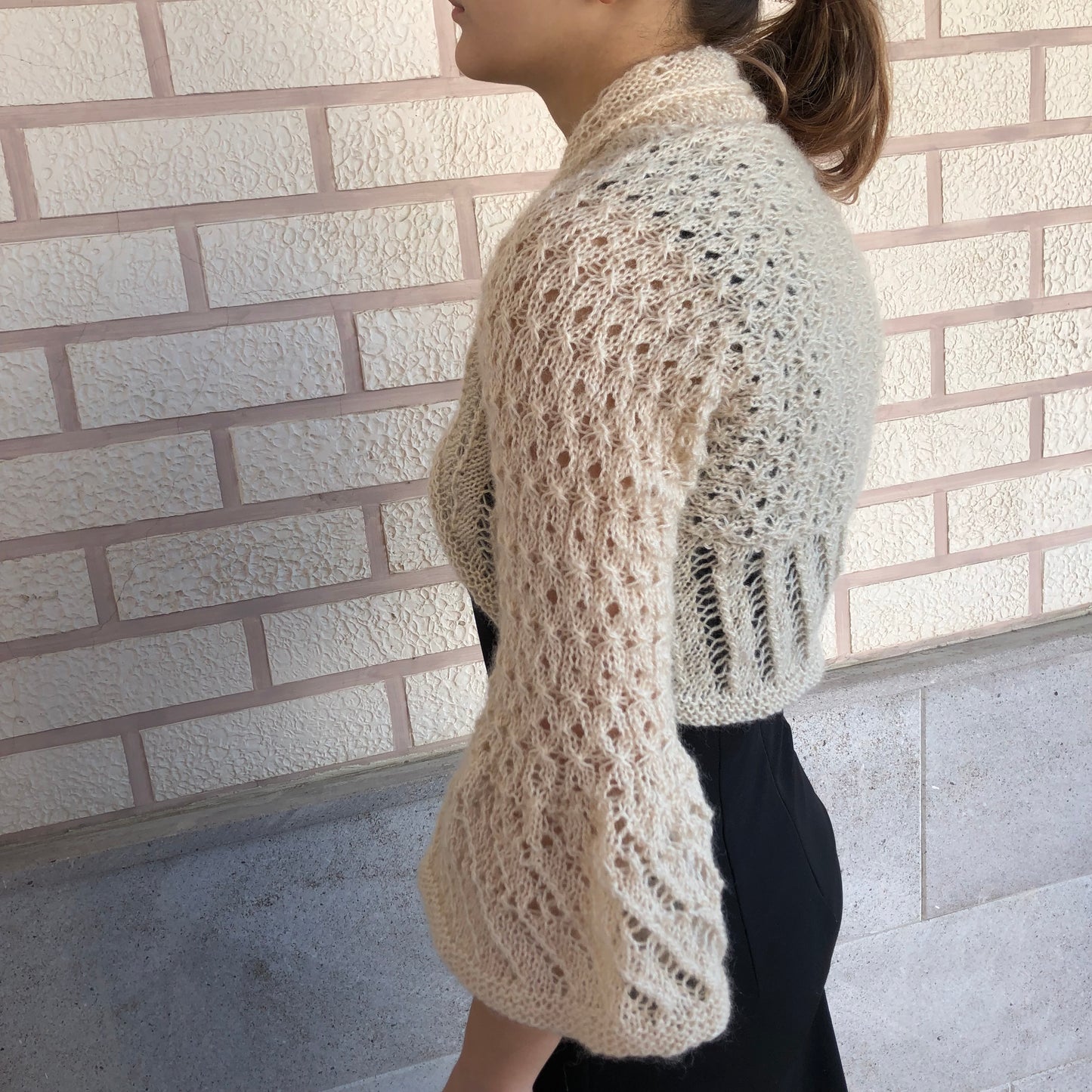 Mohair Shrug Flared Sleeves | Airy Lightweight Bolero Dress Cover by Garust