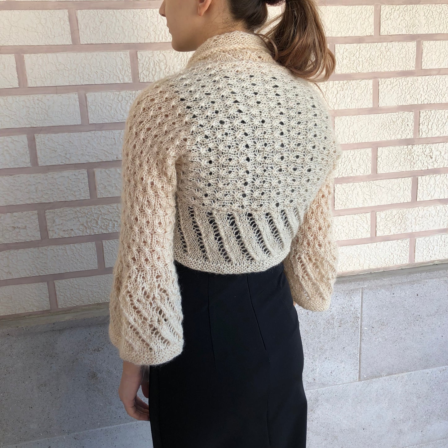 Mohair Shrug Flared Sleeves | Airy Lightweight Bolero Dress Cover by Garust
