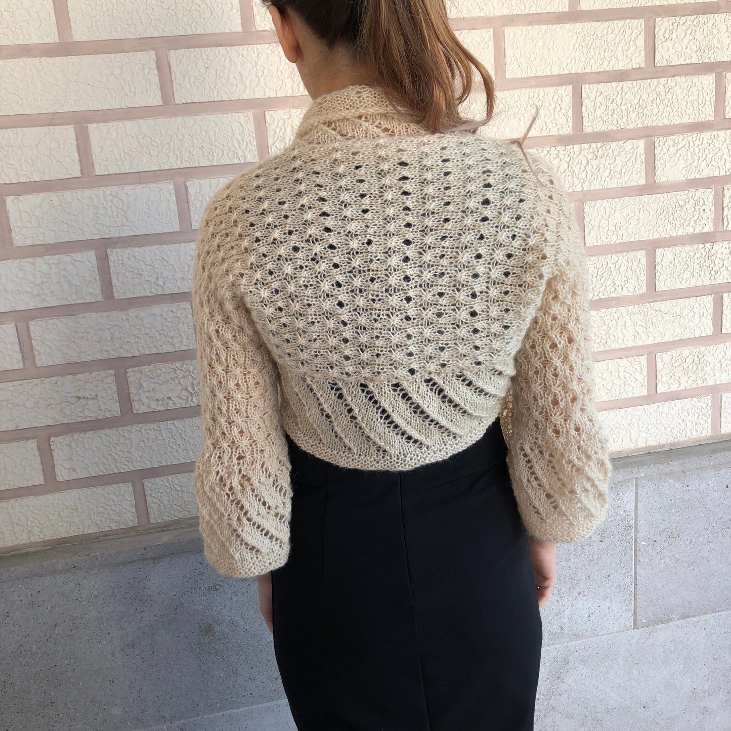 Mohair Shrug Flared Sleeves | Airy Lightweight Bolero Dress Cover by Garust