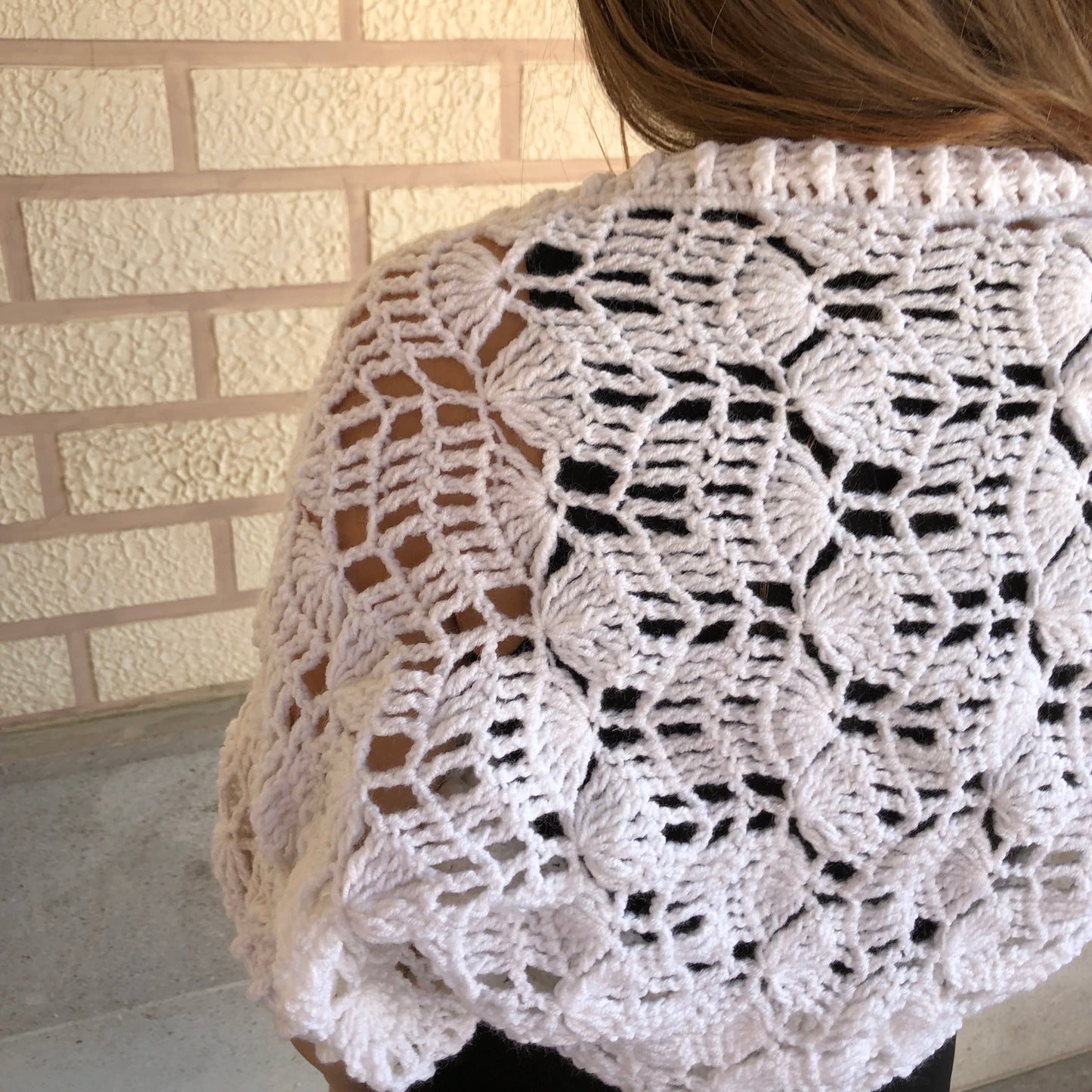White Wedding Shrug | Bridal Dress Topper | Lace Crochet Bolero by Garust