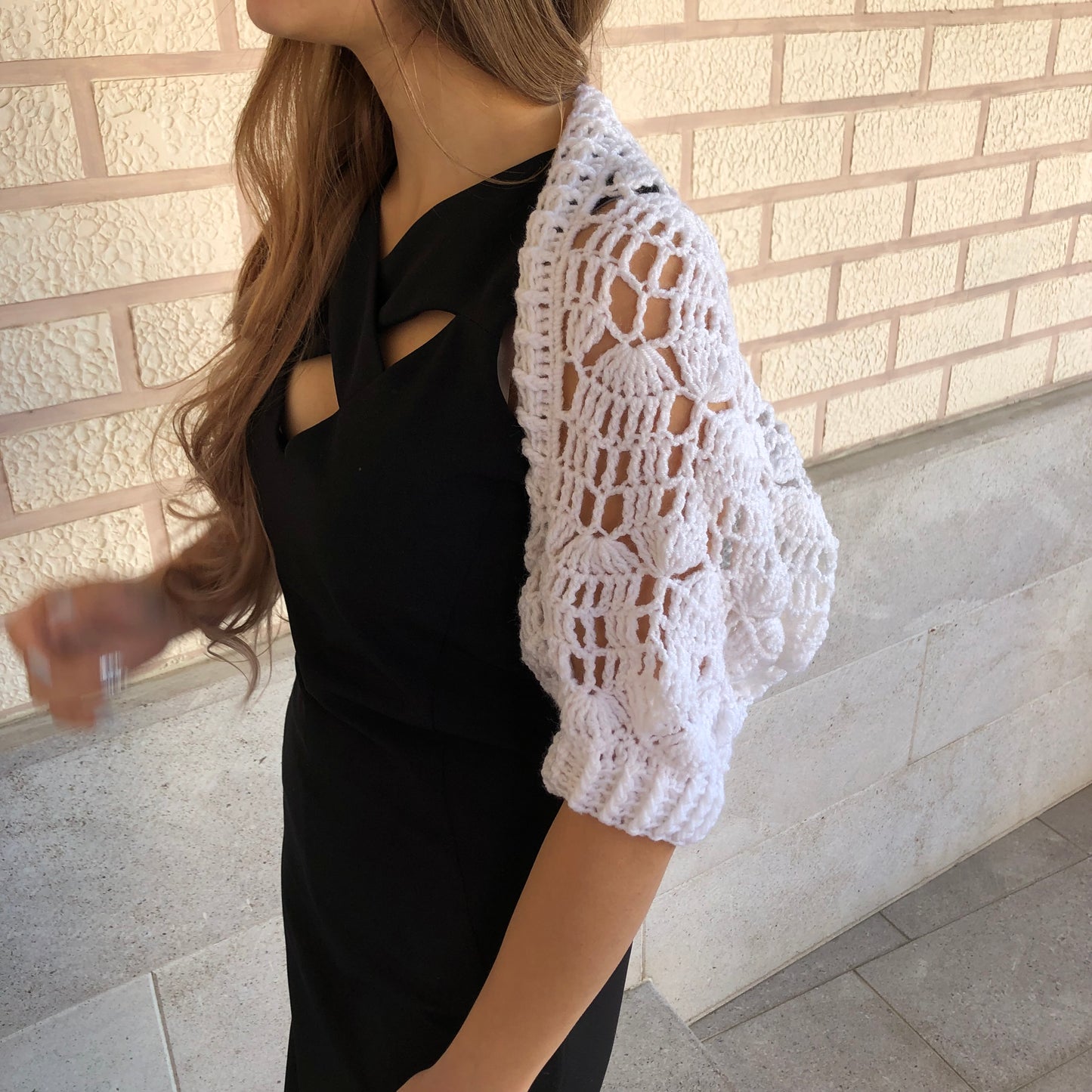 White Wedding Shrug | Bridal Dress Topper | Lace Crochet Bolero by Garust