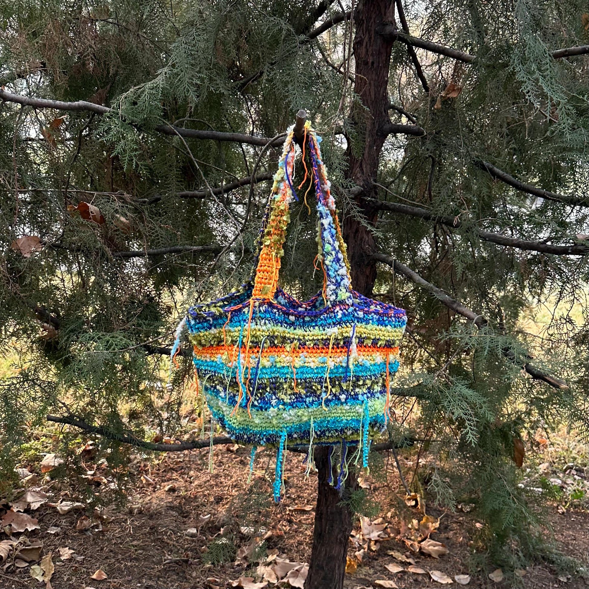 Multicolour Crochet Shoulder Bag by Garust