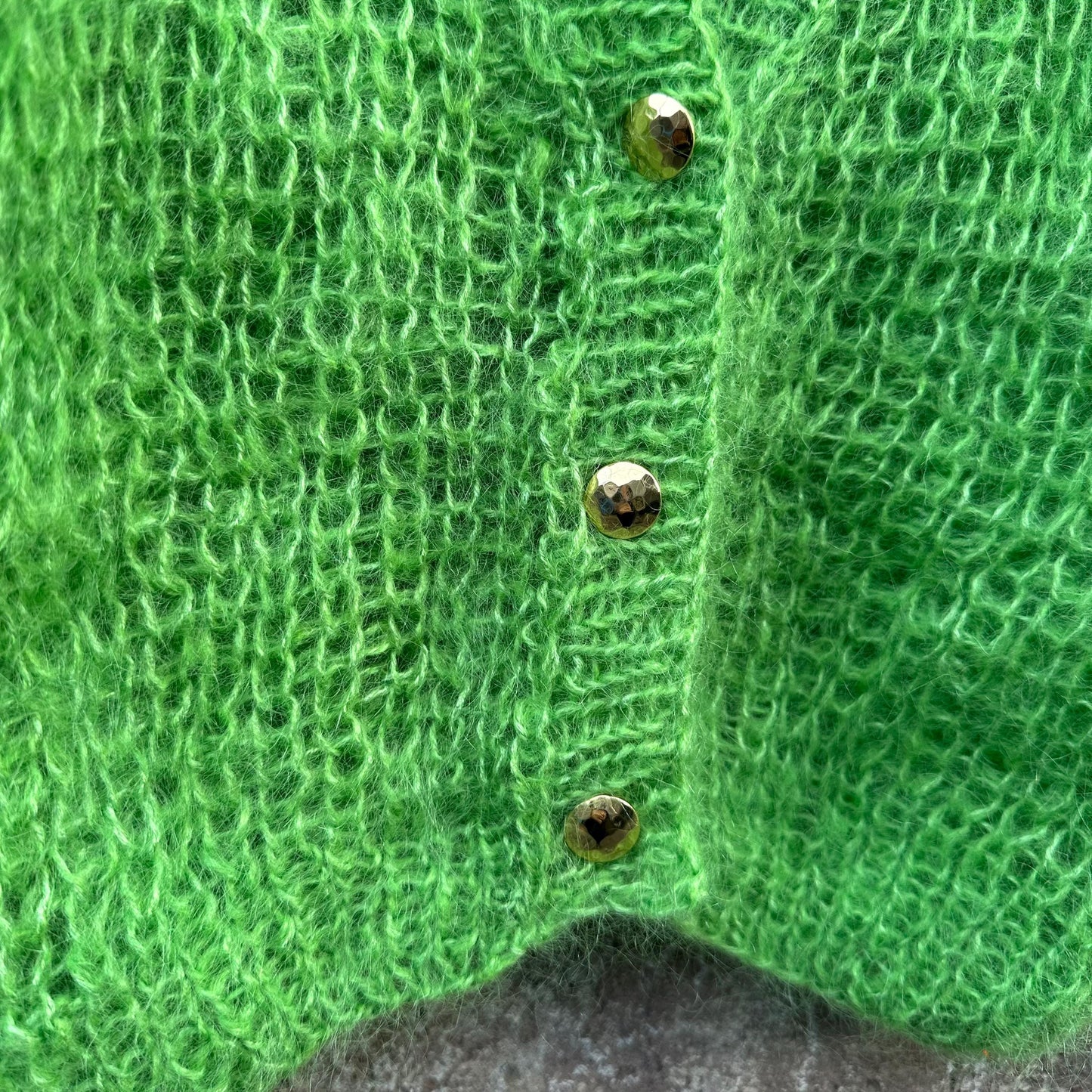 Fuzzy Mohair V neck Lightweight Cardigan with Buttons by Garust