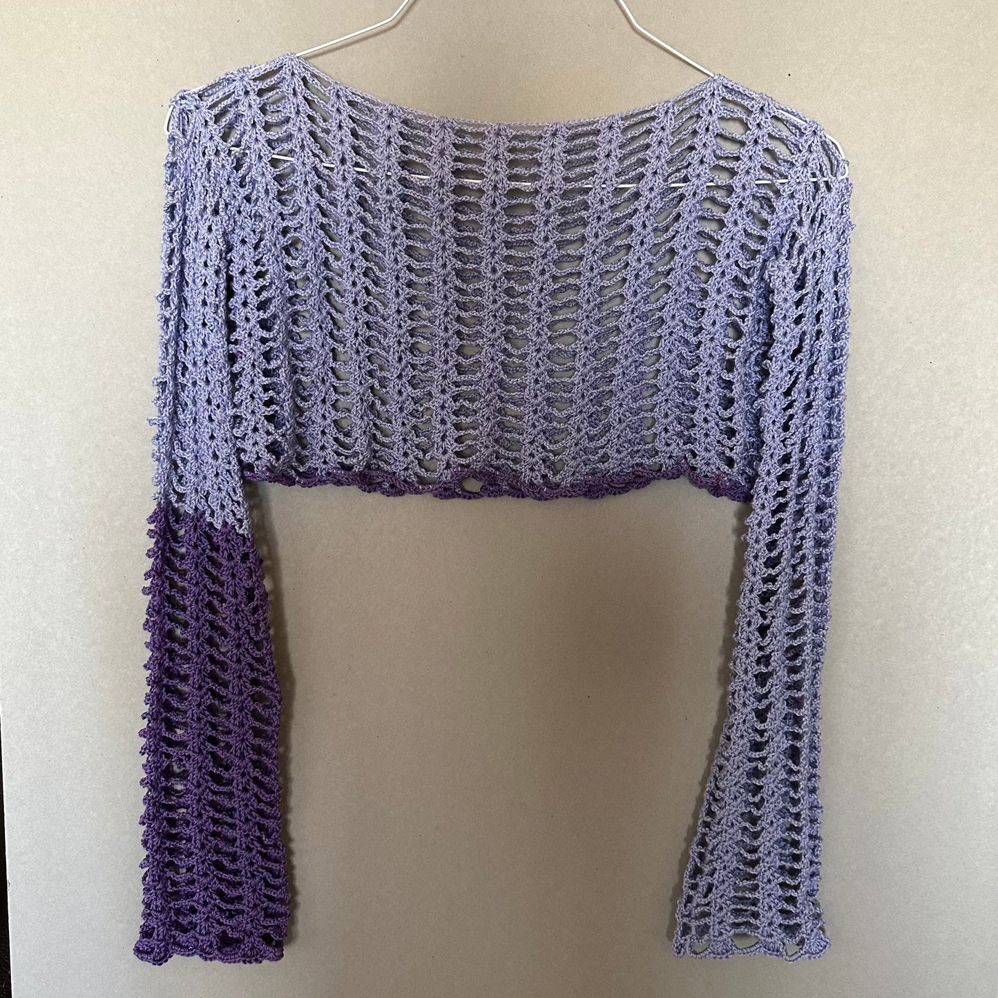 Crochet Crop Top pattern Mesh Long Sleeve Crop by Garust