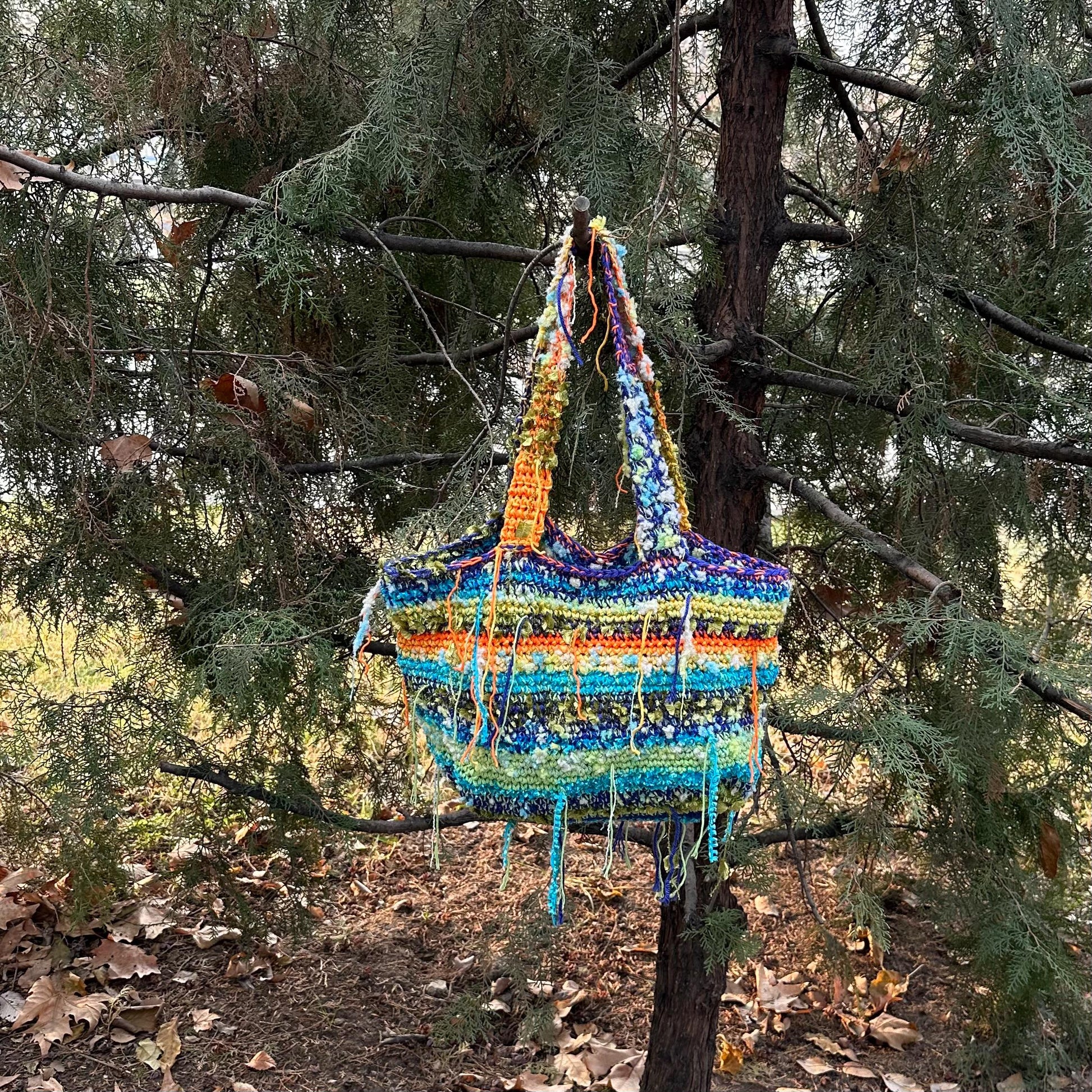 Colorful Crochet Shoulder Bag by Garust