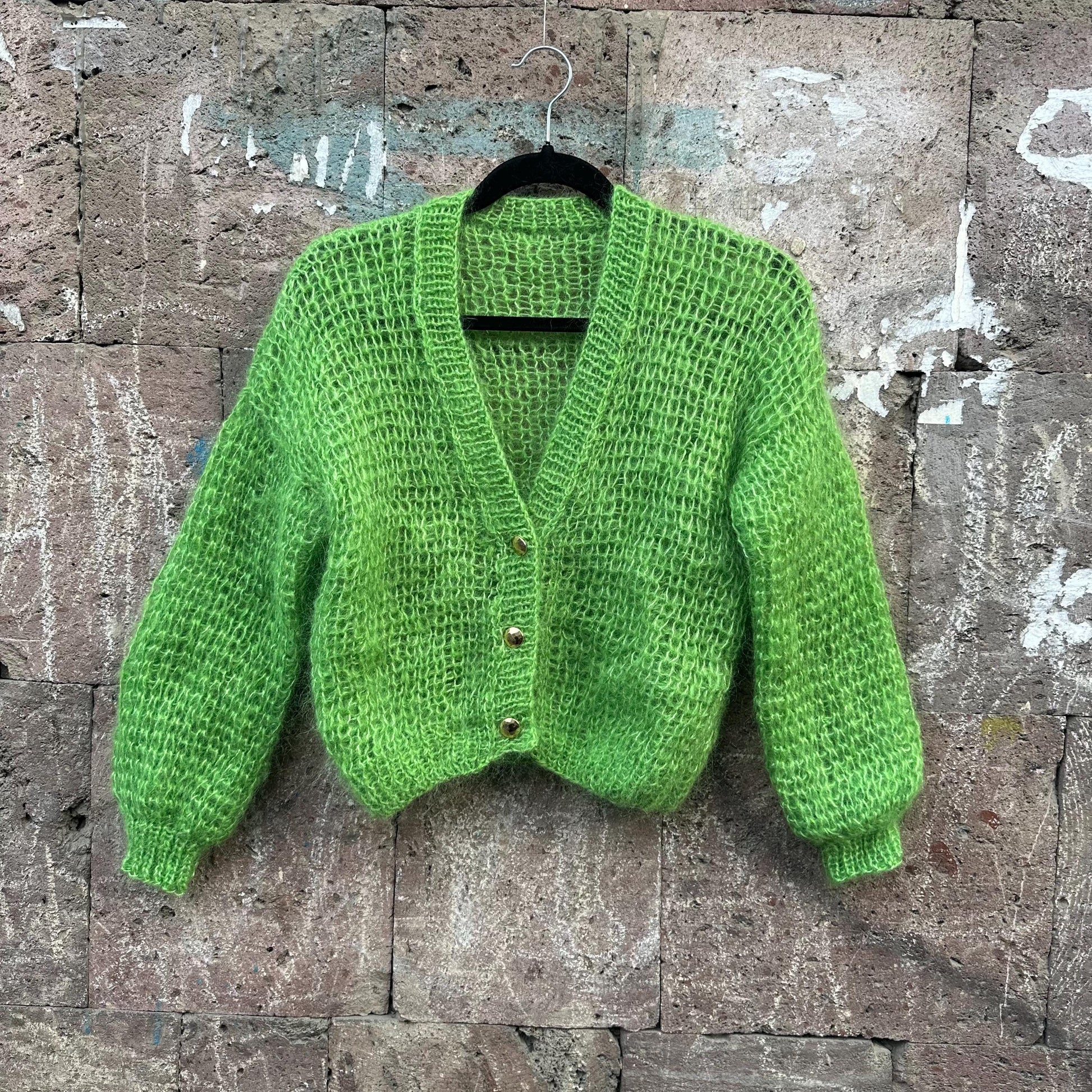 Mohair V neck Cardigan with Buttons by Garust
