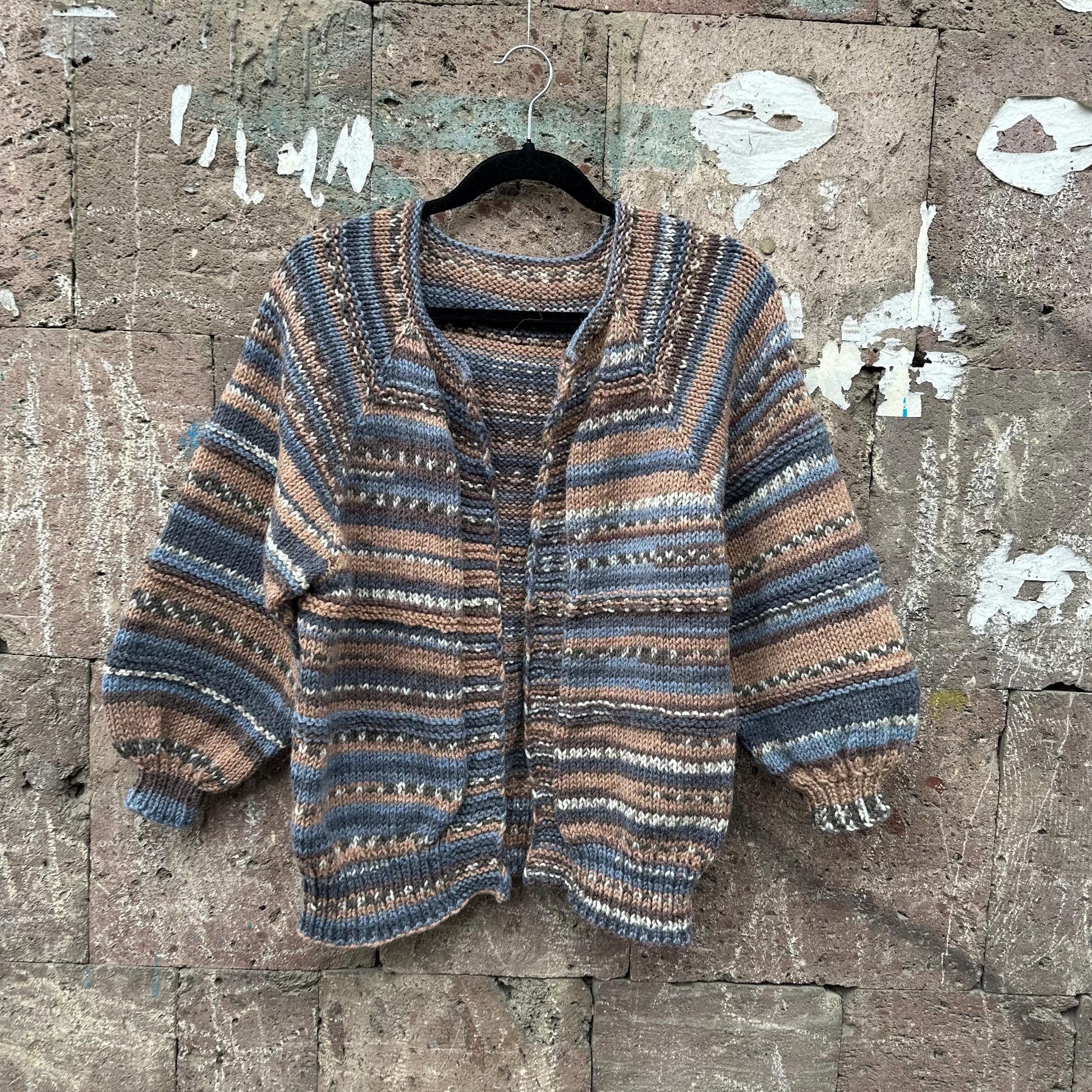 Multicolour Knit Open Front Wool Cardigan for Women’s by Garust