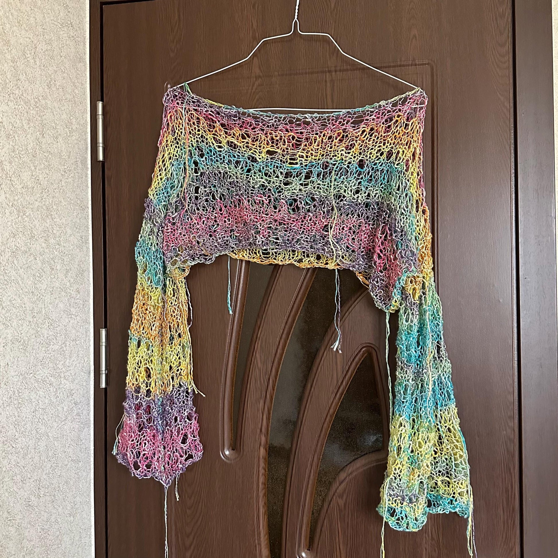 Rainbow Cool Festival Distressed Long Sleeve Top Sweater for Women’s by Garust