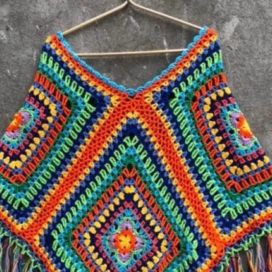 Festival Fringe Poncho Wrap Unisex Adults by Garust