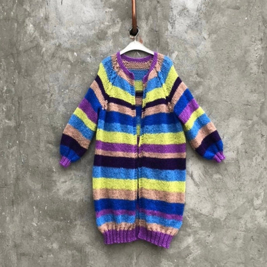 Multicolour Mohair Striped Cardigan for Women’s by Garust