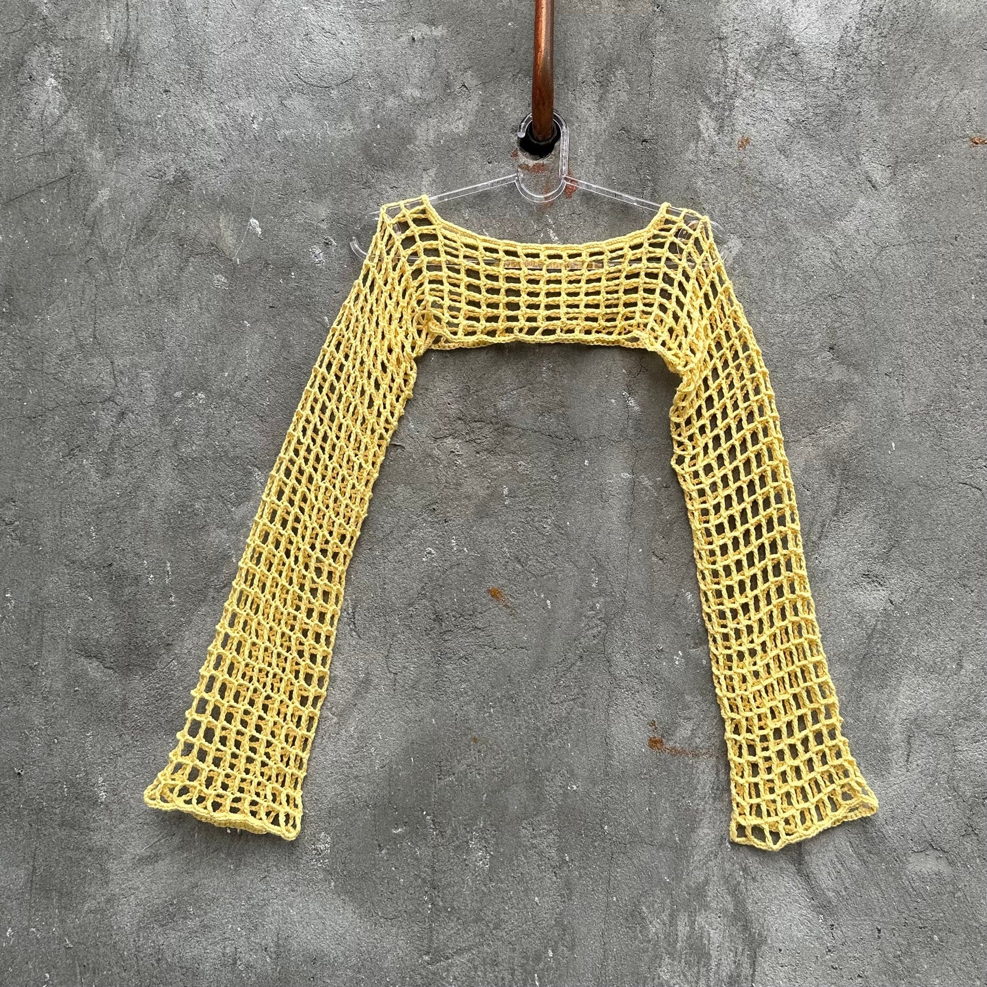 Fishnet Crochet Top Pattern Long Sleeve Crochet Crop Top PDF by Garust