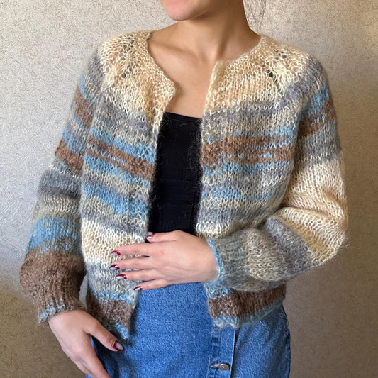 Mohair Airy Cardigan Cropped Lightweight Sweater for Women’s by Garust