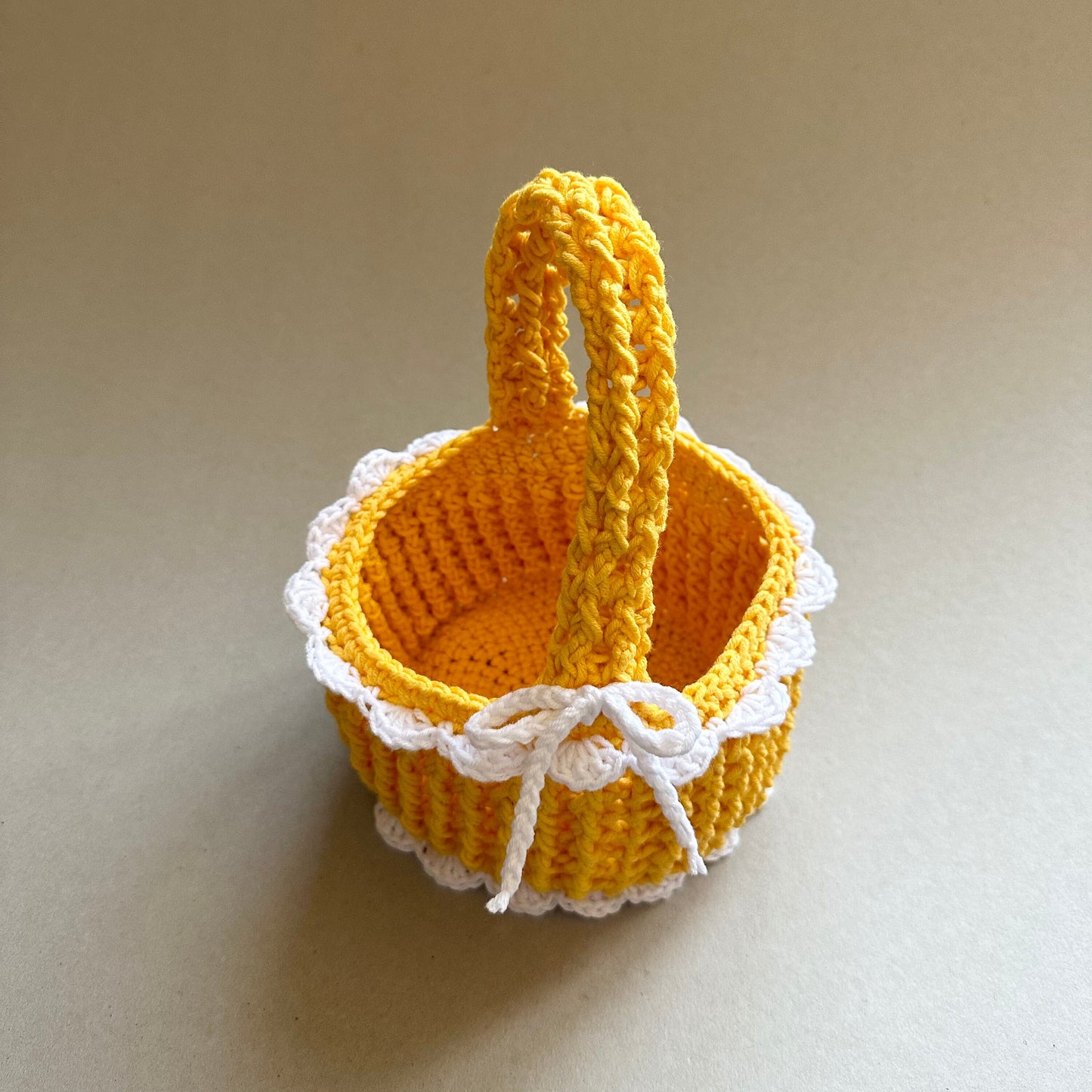 Easter Decor Basket Crochet Pattern Egg Storage Crochet Holder with Handle by Garust