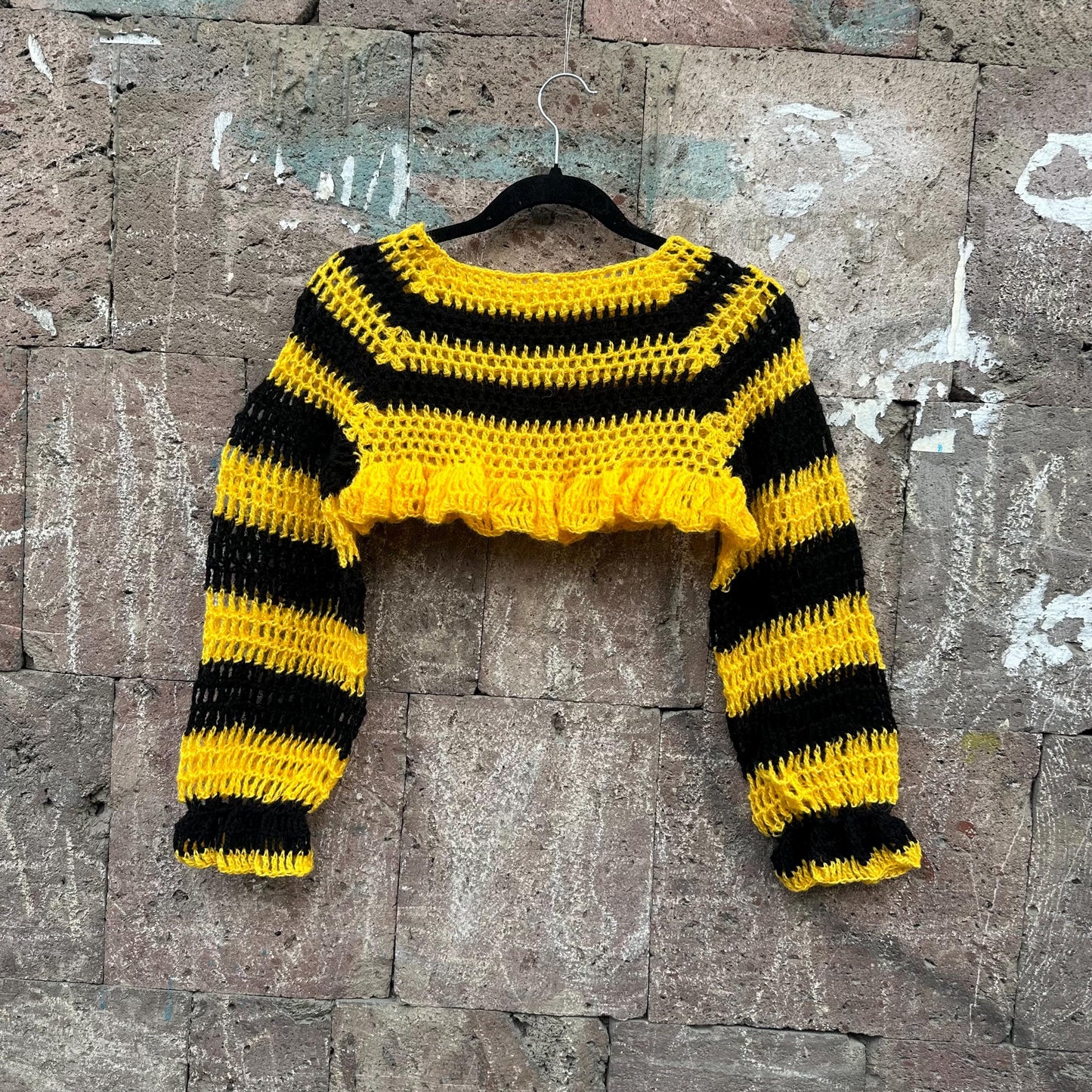 Cropped Mesh Sweater Crochet Pattern PDF by Garust