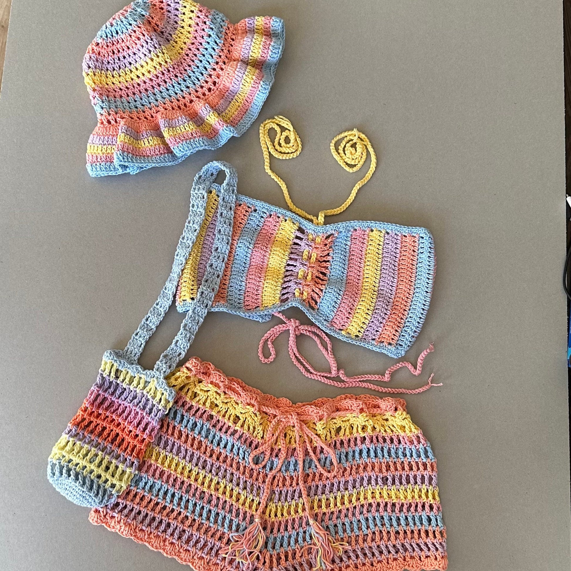 Festival Crochet Set Outfit 4 pcs by Garust