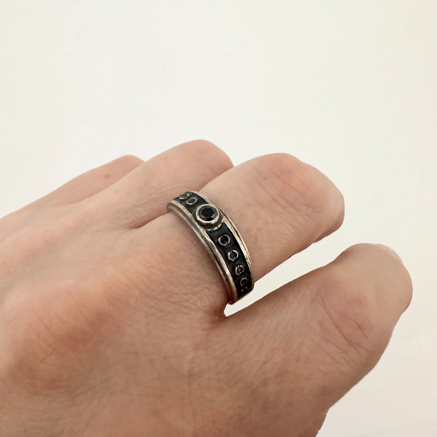 Mens Sterling Silver 925 Ring Brutalist Jewelry by Garust