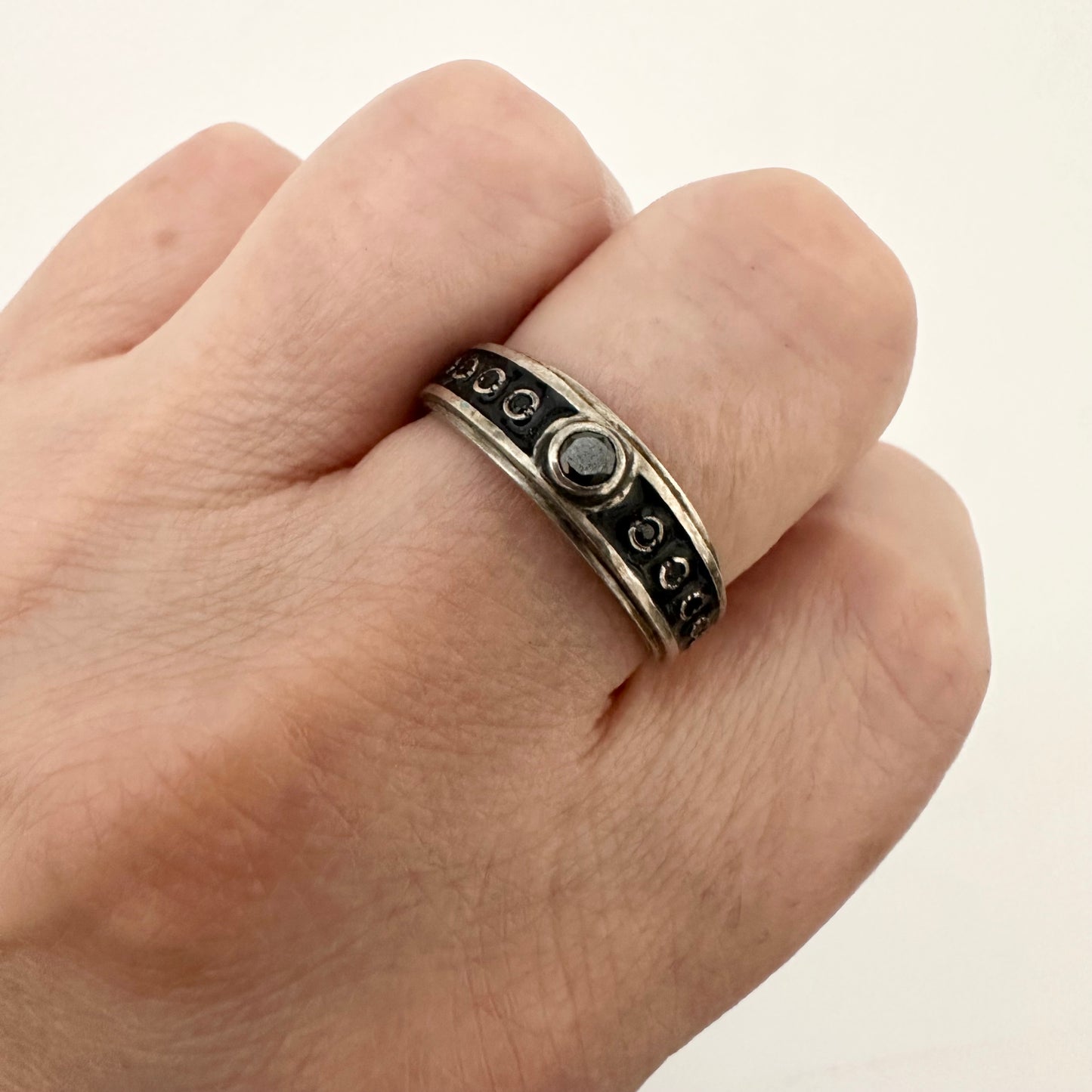 Mens Sterling Silver 925 Ring Brutalist Jewelry by Garust
