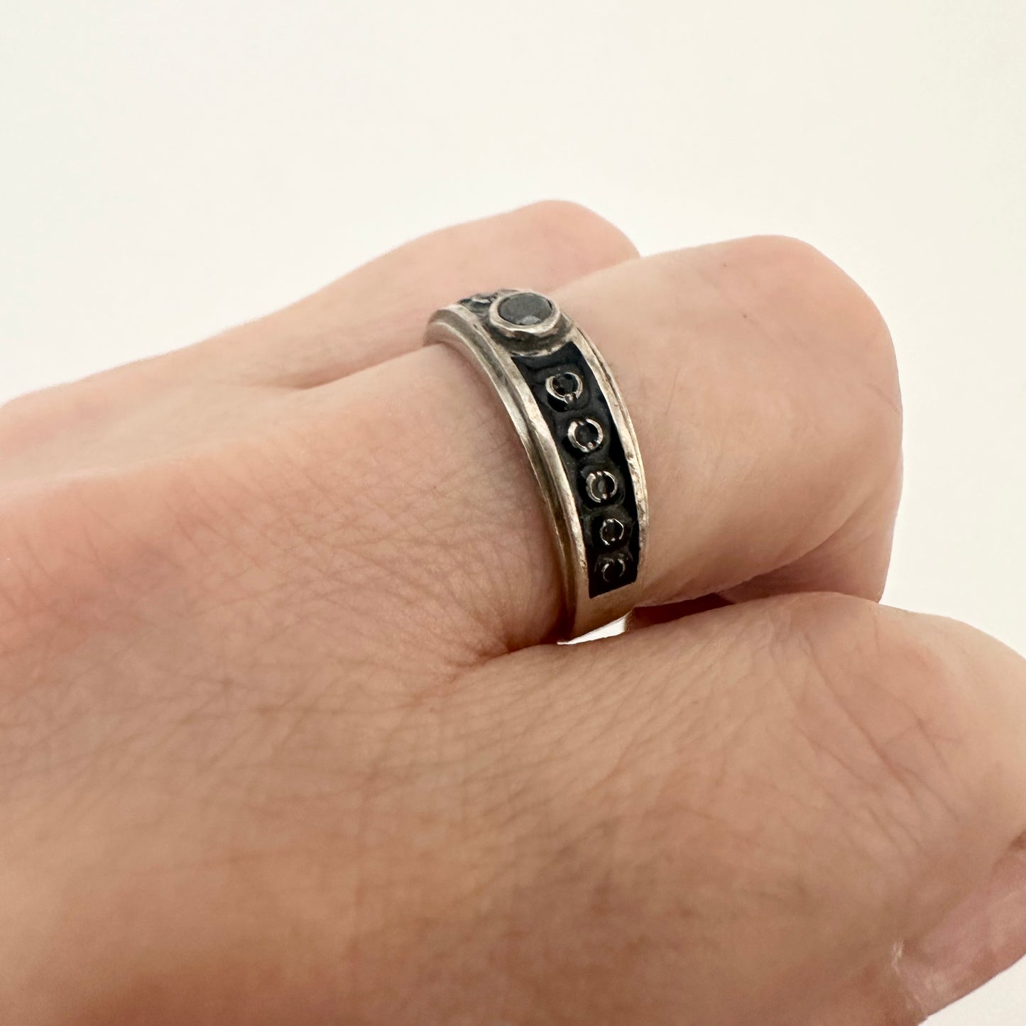 Mens Sterling Silver 925 Ring Brutalist Jewelry by Garust