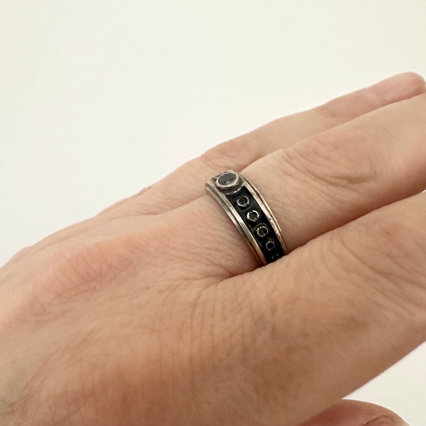 Mens Sterling Silver 925 Ring Brutalist Jewelry by Garust