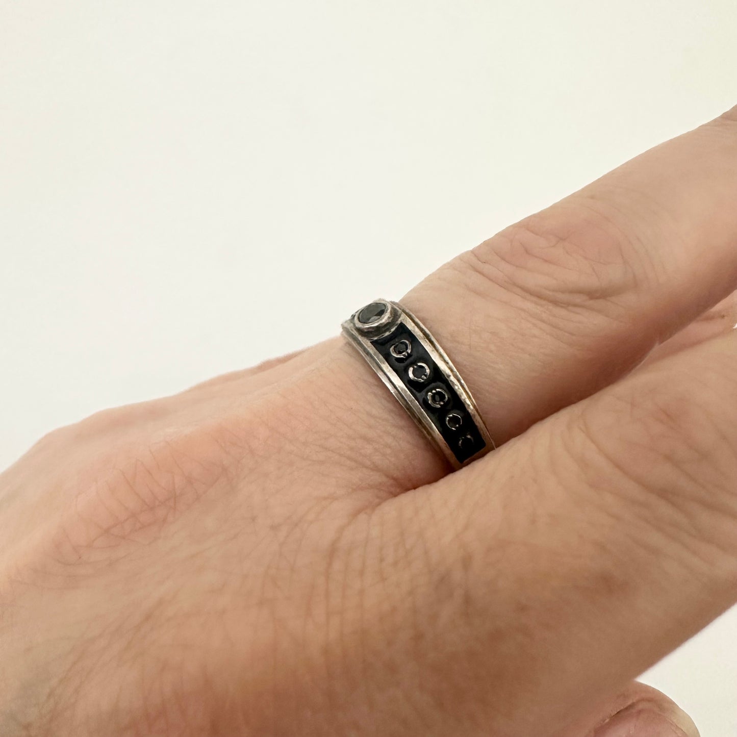 Mens Sterling Silver 925 Ring Brutalist Jewelry by Garust