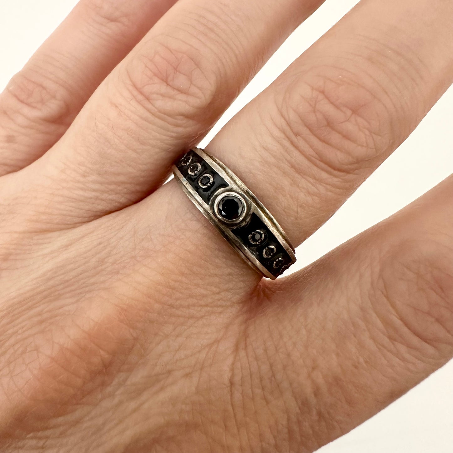 Mens Sterling Silver 925 Ring Brutalist Jewelry by Garust