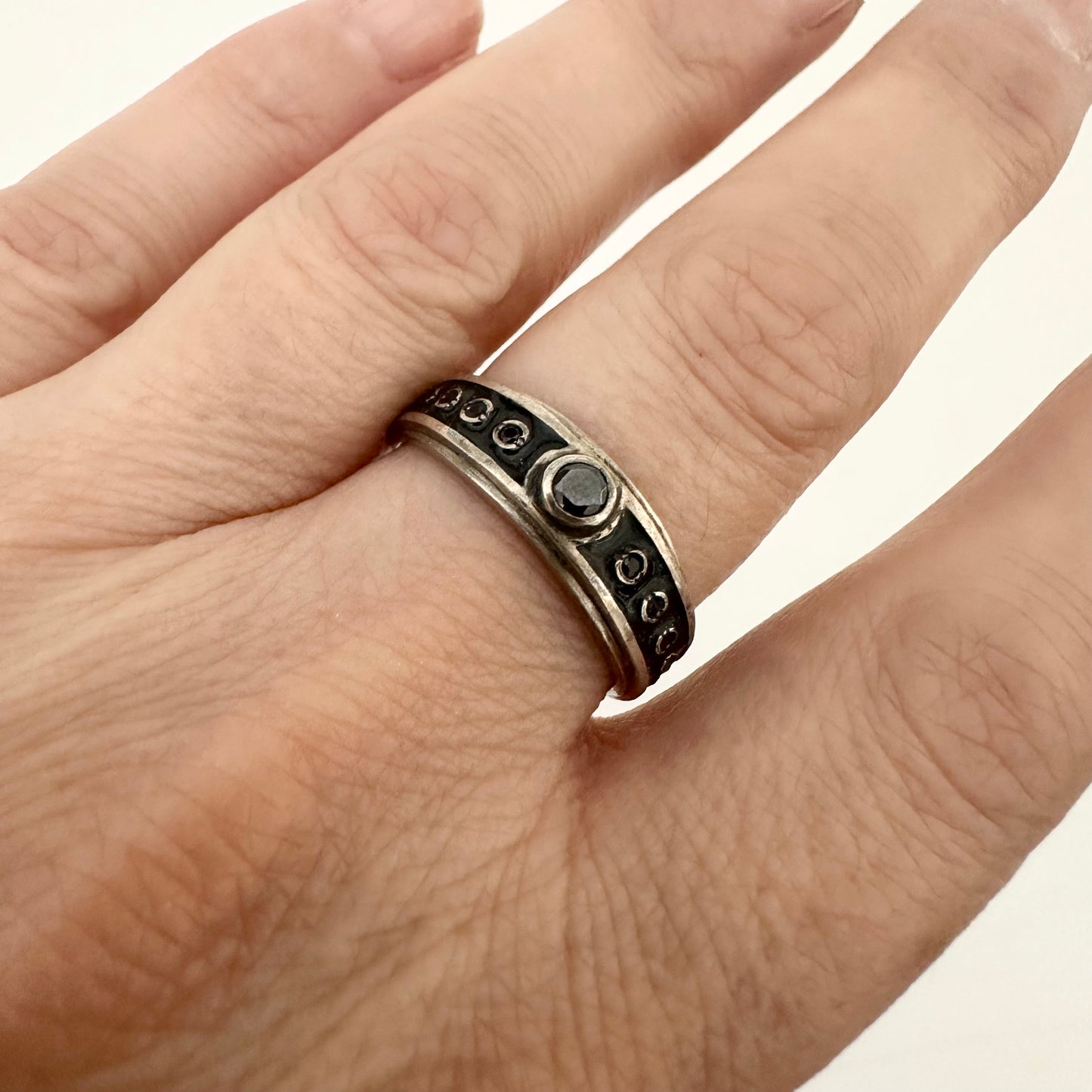 Mens Sterling Silver 925 Ring Brutalist Jewelry by Garust