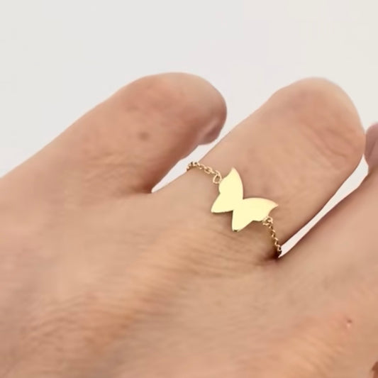 14k Gold Chain Slider Ring | Minimalist Jewelry | Gift for Girlfriend by Garust