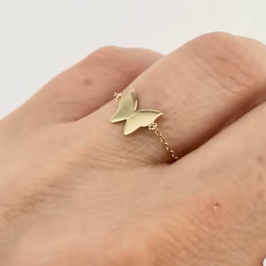 14k Gold Chain Slider Ring | Minimalist Jewelry | Gift for Girlfriend by Garust