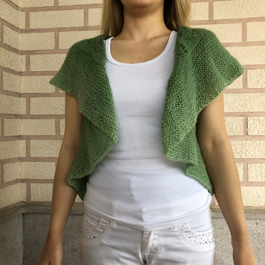 Mohair Ombre Circle Vest | Airy Lightweight Sleeveless Bolero Vest by Garust