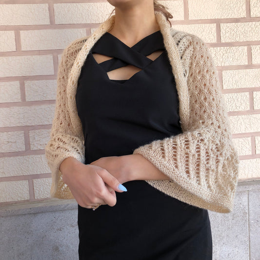Mohair Shrug Flared Sleeves | Airy Lightweight Bolero Dress Cover by Garust