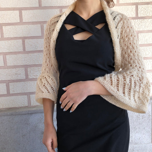 Mohair Shrug Flared Sleeves | Airy Lightweight Bolero Dress Cover by Garust