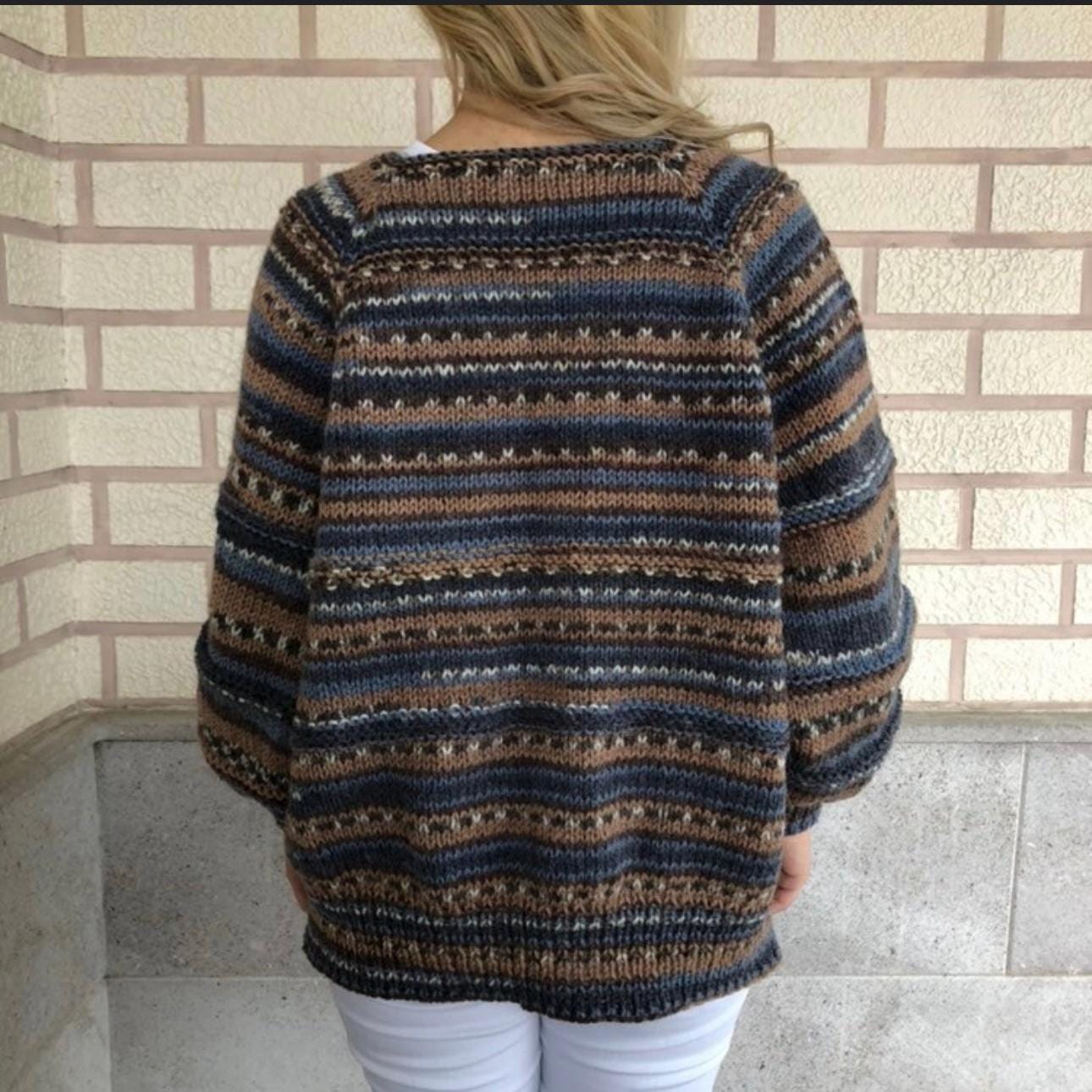 Multicolour Chunky Knit Wool Cardigan for Women’s by Garust