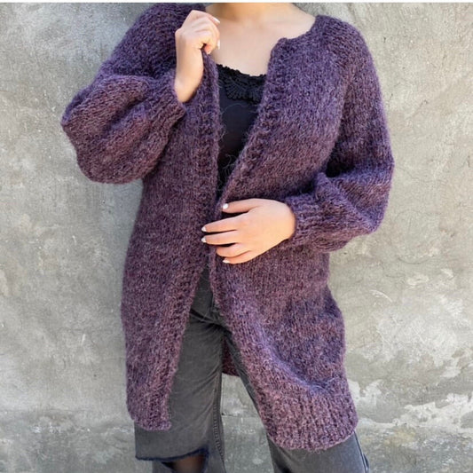 Long Fuzzy Mohair Open Front Cardigan Woman by Garust
