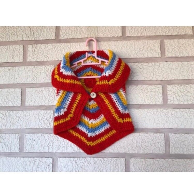 Baby crochet vest pattern Boho baby girl sleeveless cardigan Multi color striped crochet cardigan pdf Baby fall cocoon cardigan circle vest