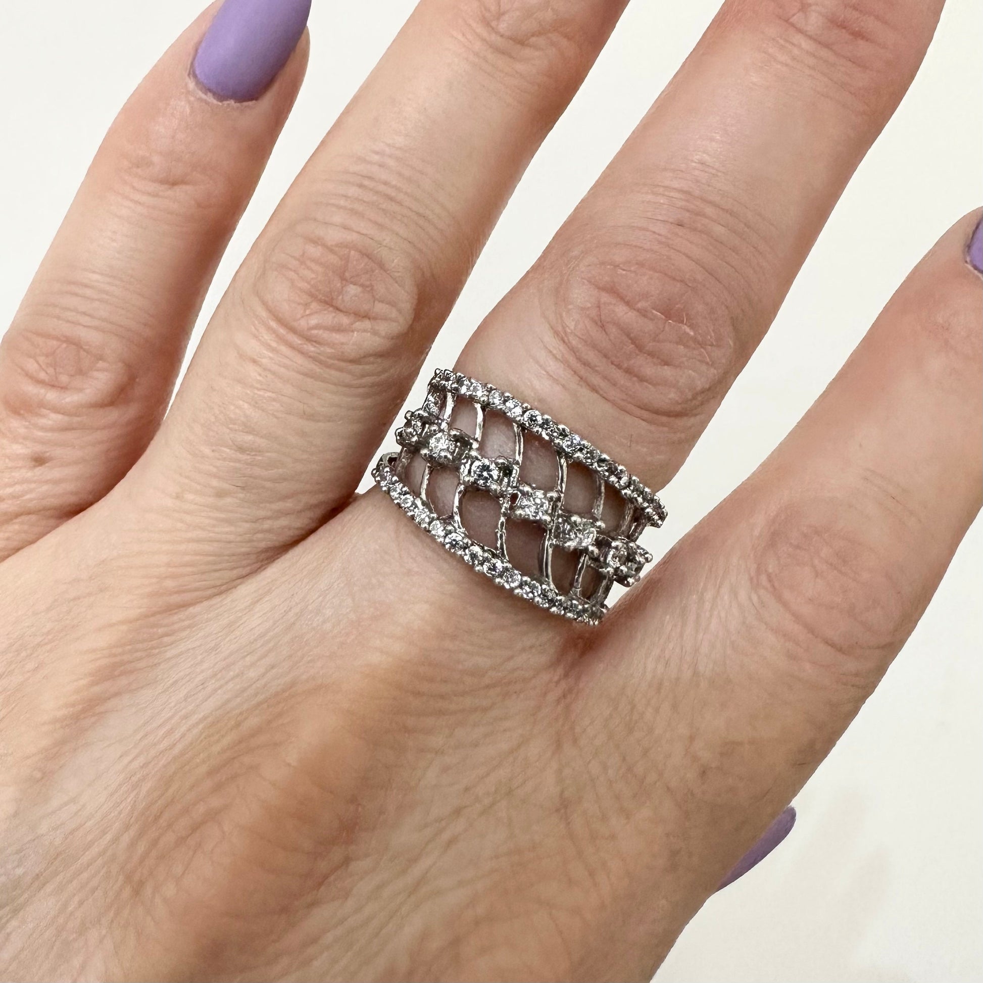 Sterling Silver CZ Filigree Ring for Women’s by Garust