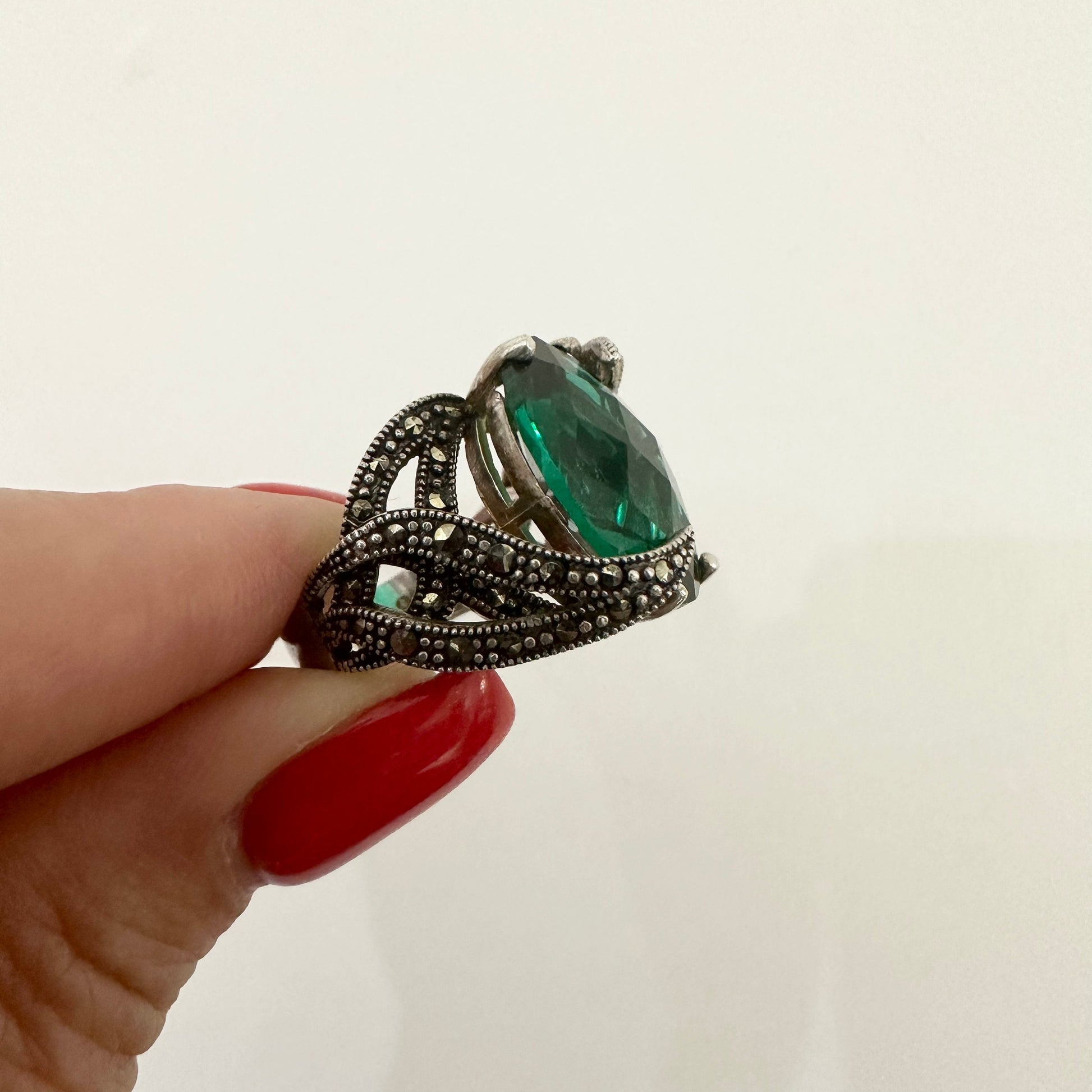Silver Marcasite Ring Silver Jewelry by Garust