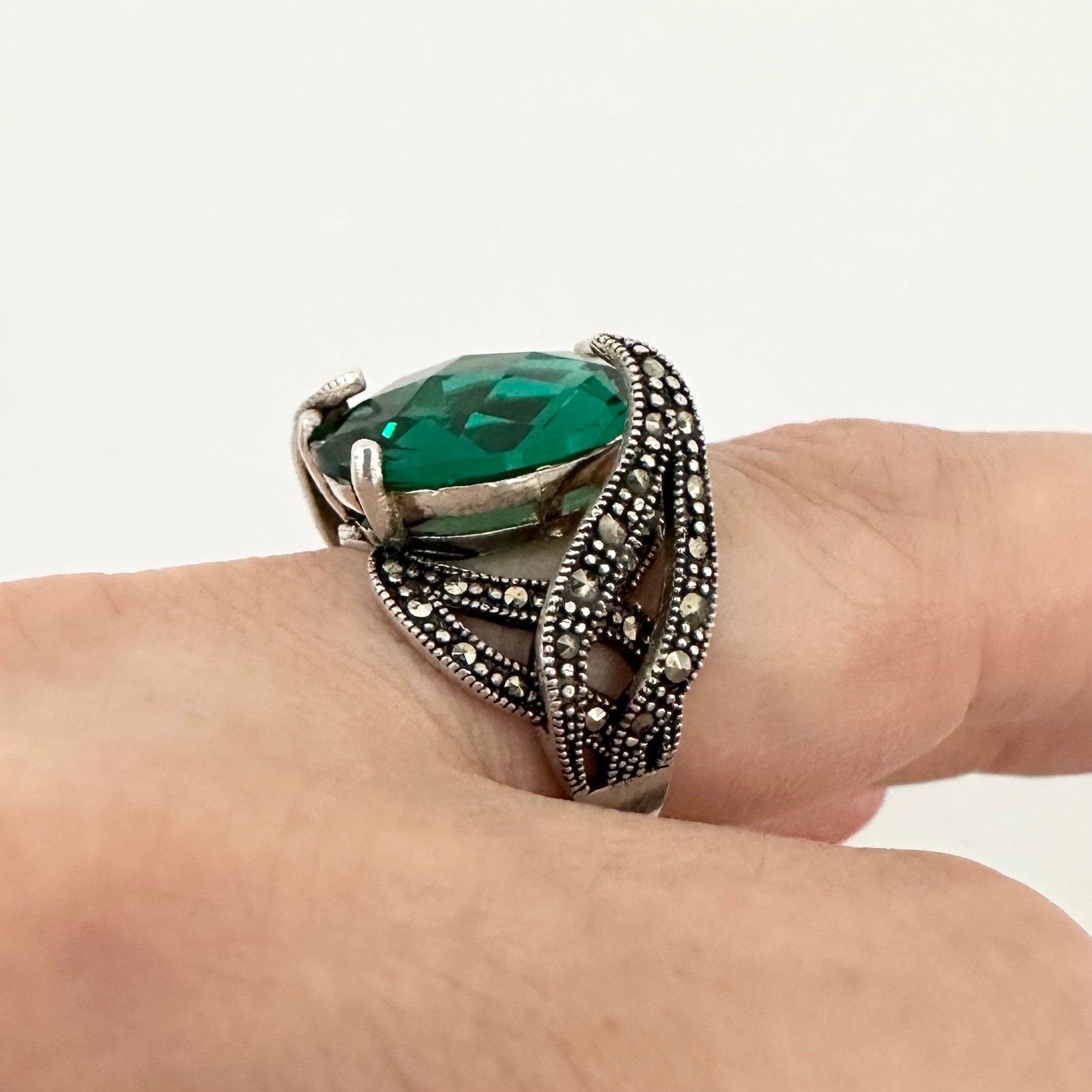 Silver Marcasite Ring Women Armenian Jewelry by Garust