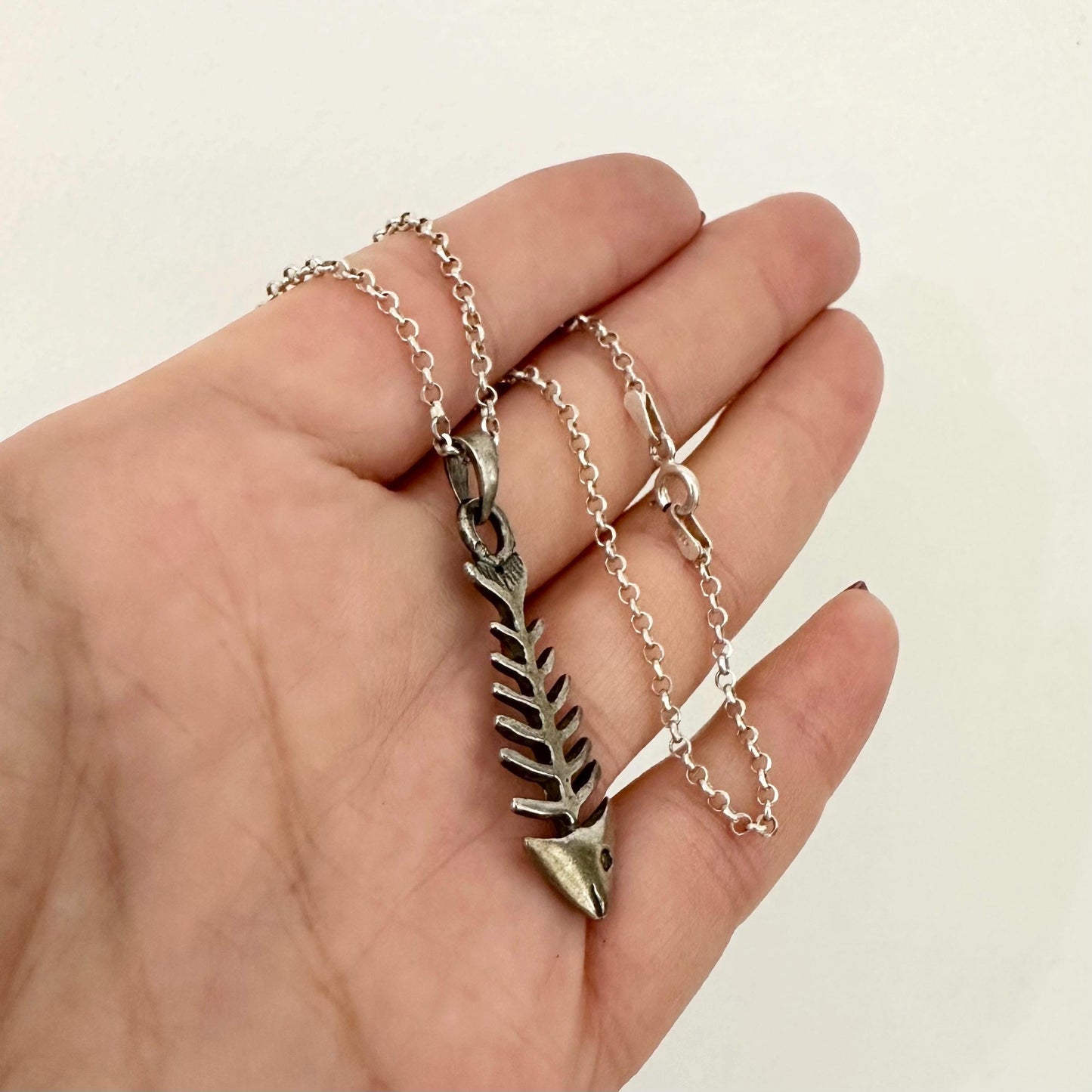 Sterling Silver Fish Pendant Necklace by Garust