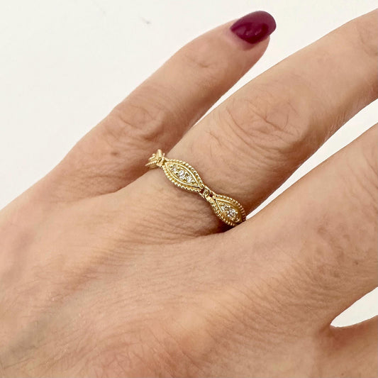 14k Real Gold CZ Infinity Ring by Garust