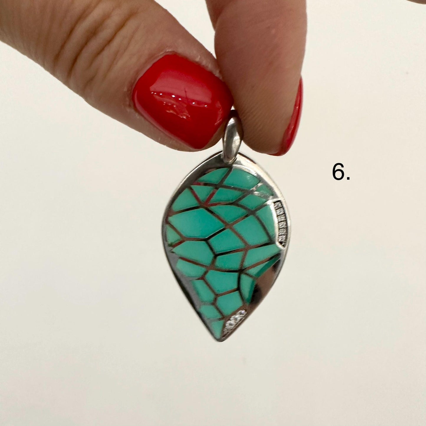Sterling Silver Large Circle Pendant Necklace Colourful Enamel Floral Pendant Statement Multicolour Flower Jewelry Handmade gift Woman