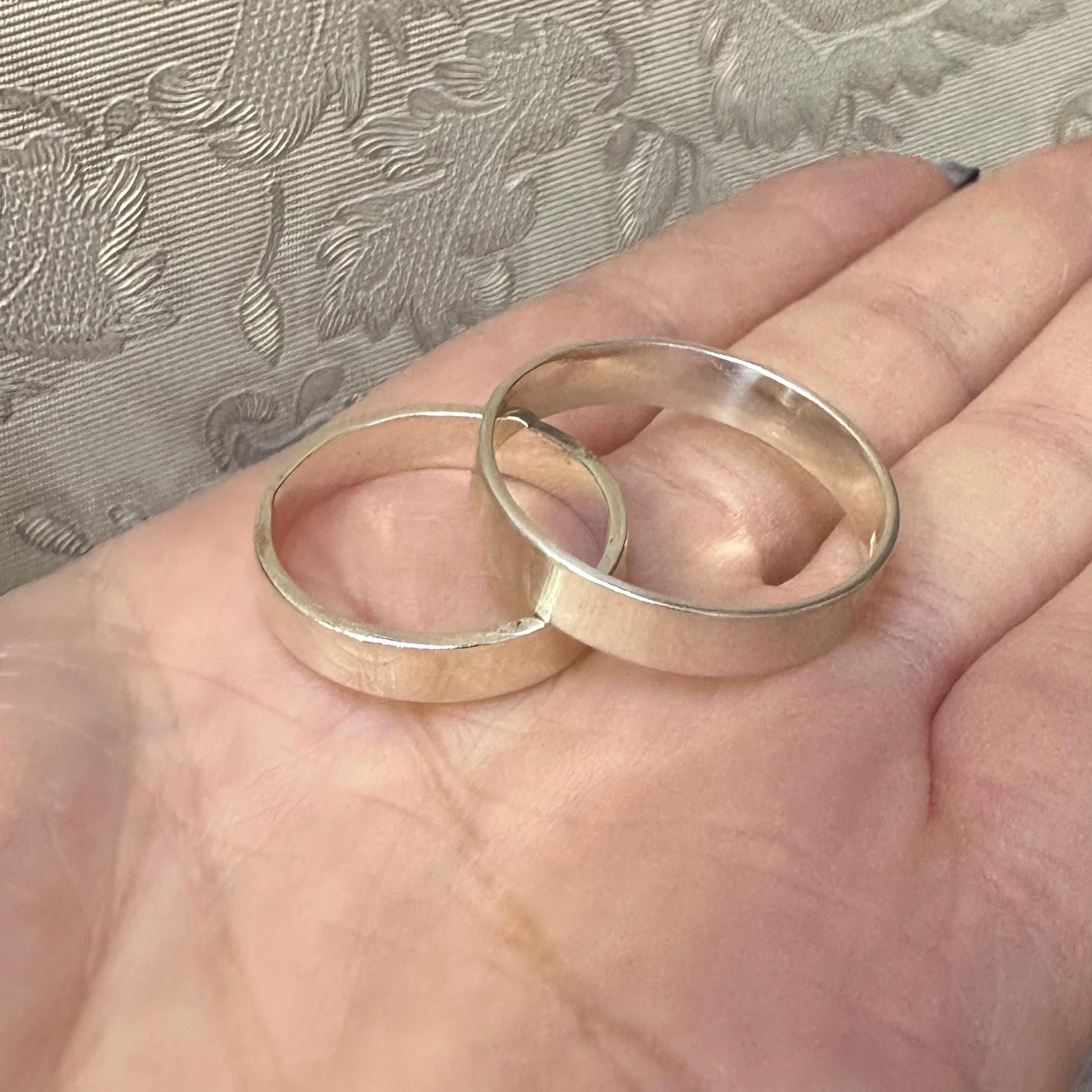 Wedding Bands Matching Her and His Flat Rings by Garust
